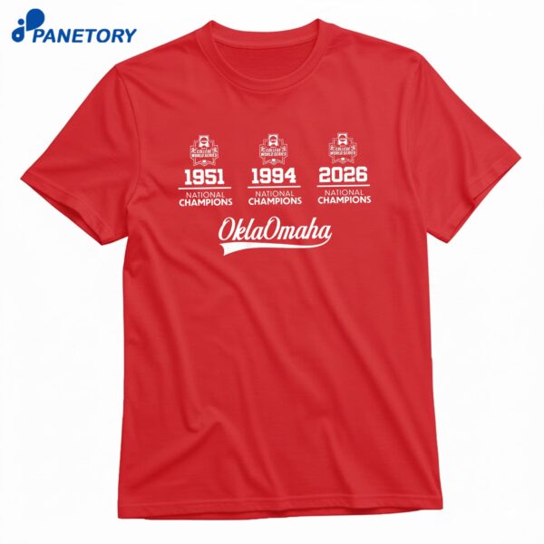 Oklahoma Baseball 3 Time National Champions Banners T-Shirt