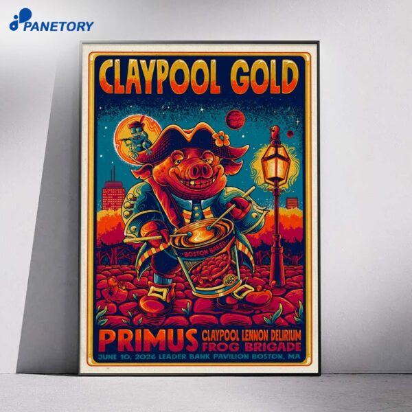 Primus Claypool Gold Tour Boston MA Jun 10 2026 Poster