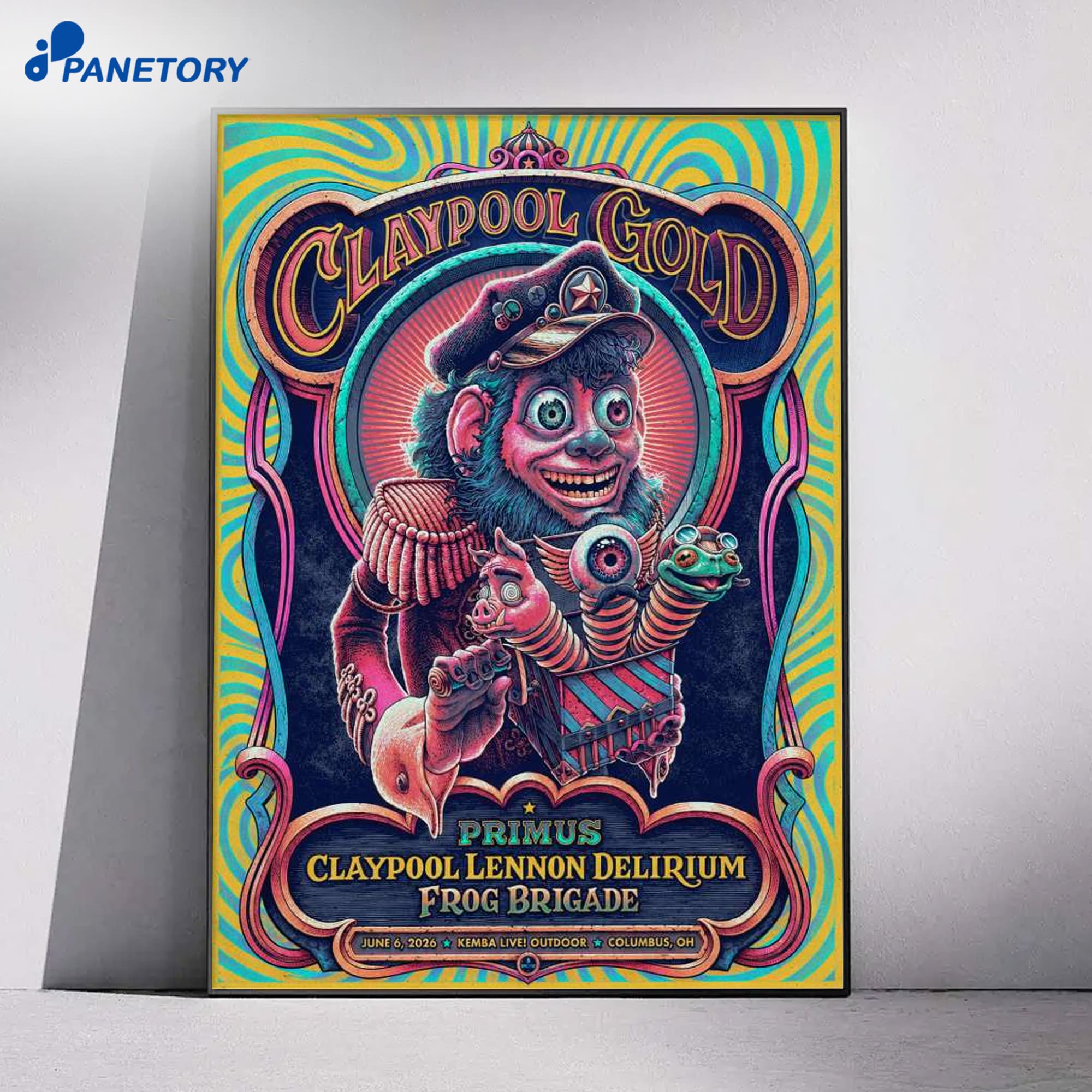 Primus Columbus Oh Claypool Gold Tour Jun 6 2026 Poster Primus Columbus Oh Claypool Gold Tour Jun 6 2026 Poster