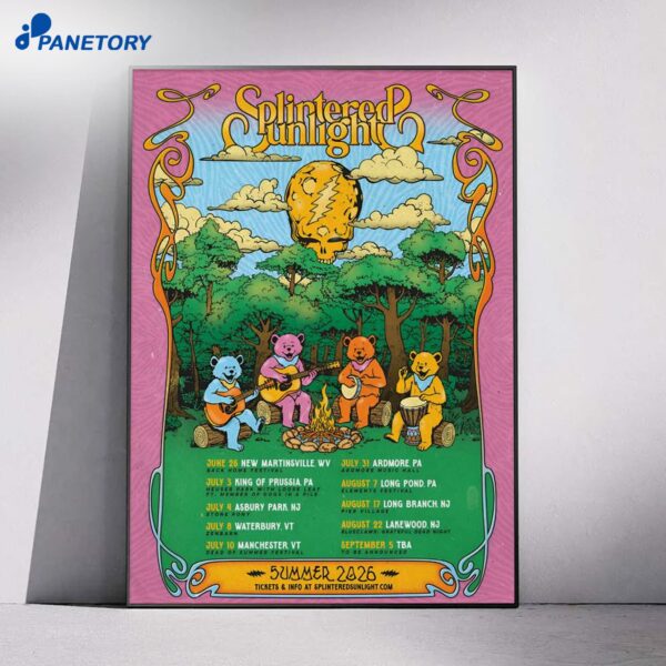 Splintered Sunlight Summer Tour 2026 Poster