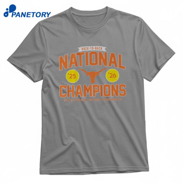 Texas Softball Back To Back NCAA Champions Classic T-Shirt