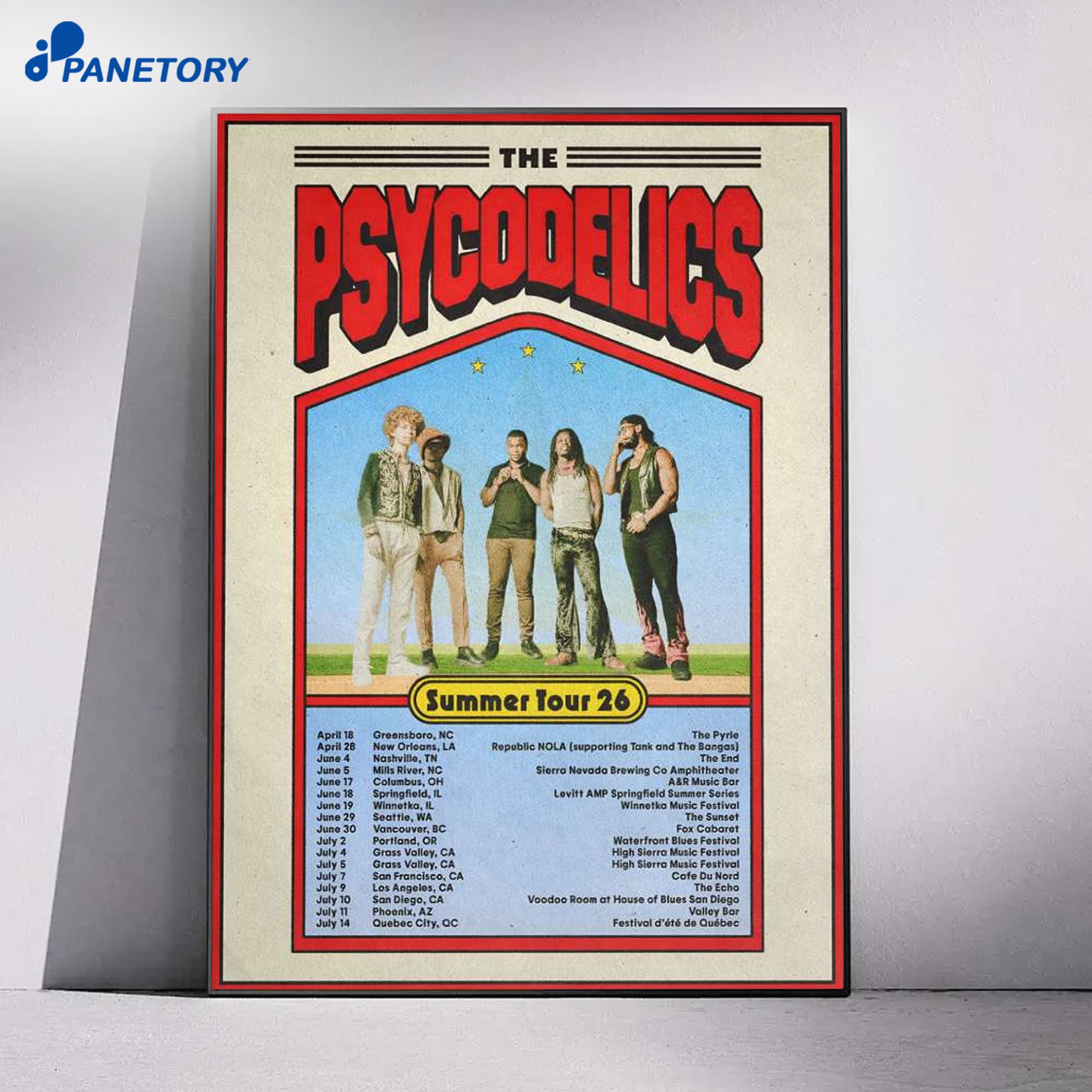 The Psycodelics Summer Tour 2026 Poster 4 The Psycodelics Summer Tour 2026 Poster 1