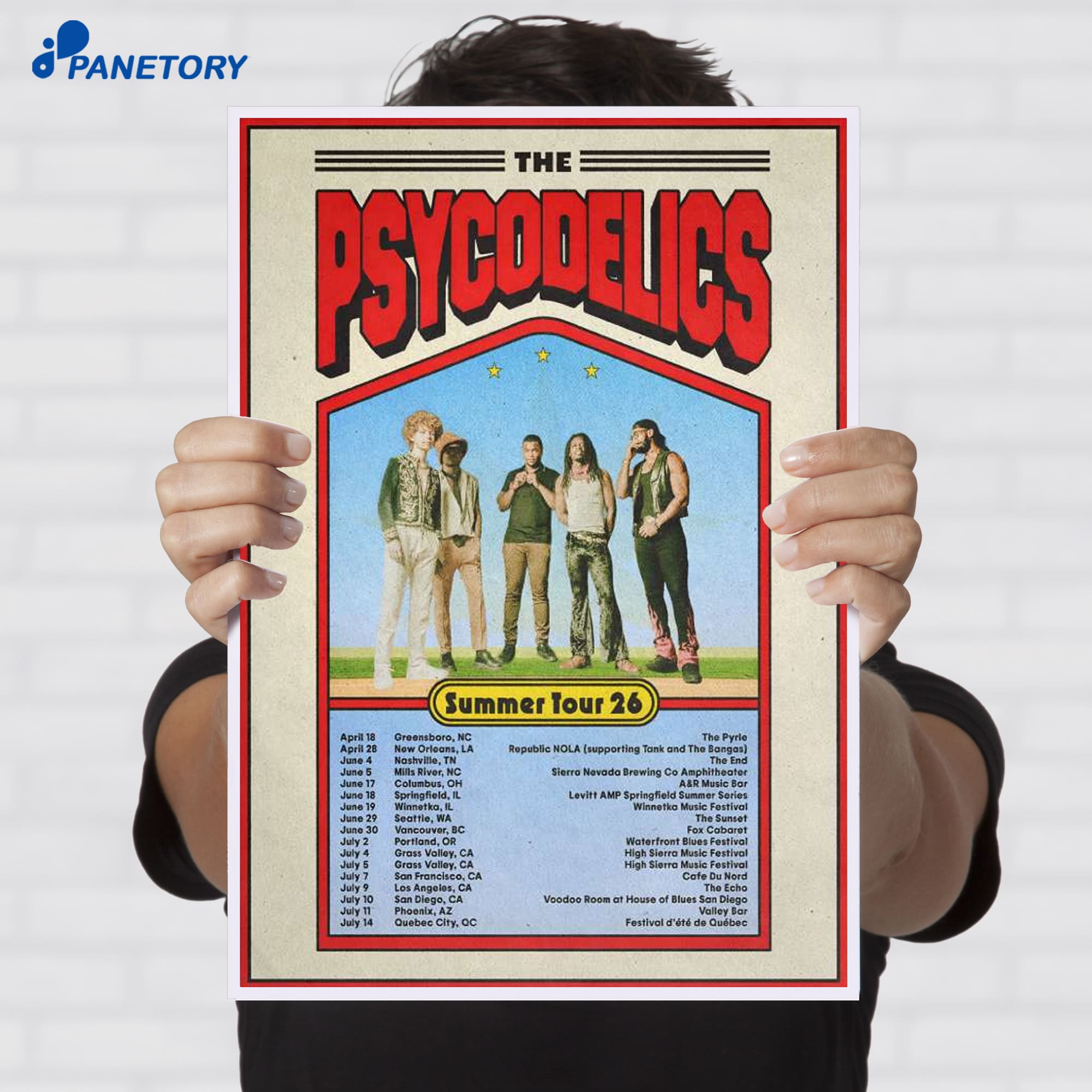 The Psycodelics Summer Tour 2026 Poster The Psycodelics Summer Tour 2026 Poster