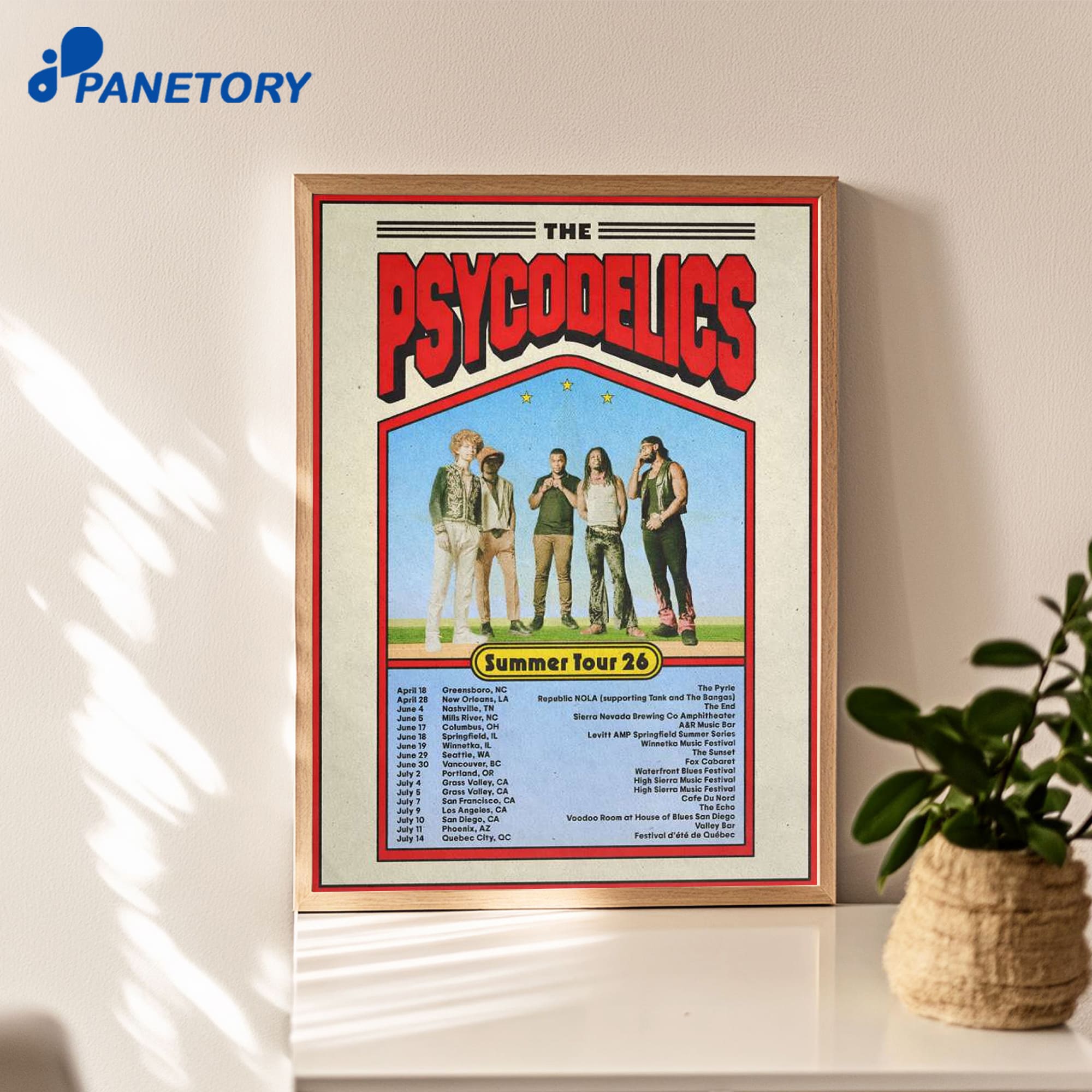 The Psycodelics Summer Tour 2026 Poster The Psycodelics Summer Tour 2026 Poster