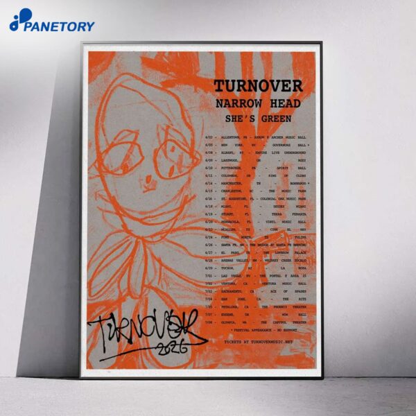 Turnover Tour Signed Jun Jul 2026 Poster