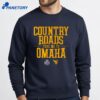West Virginia Baseball Country Roads Take Me To Omaha T-Shirt 2