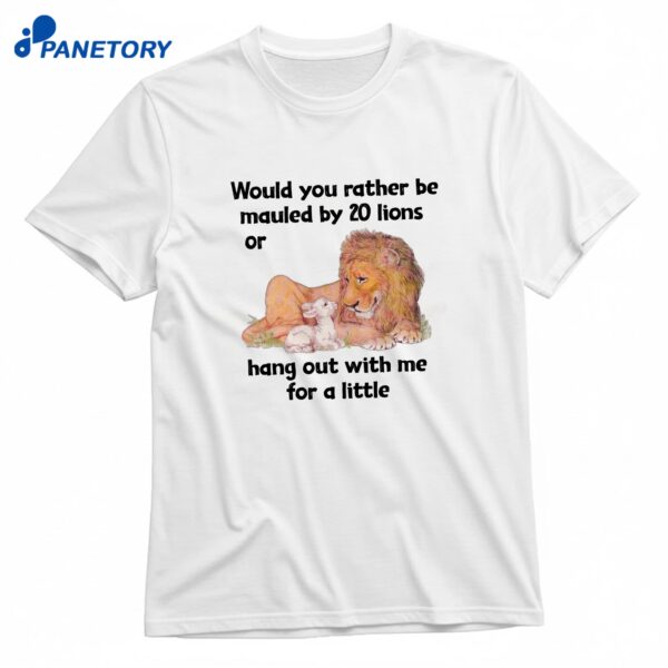 Would You Rather Be Mauled By 20 Lions Or Hang Out With Me For A Little T-Shirt