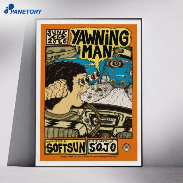 Yawning Man Leuven Belgium JH Sojo Jun 13 2026 Poster