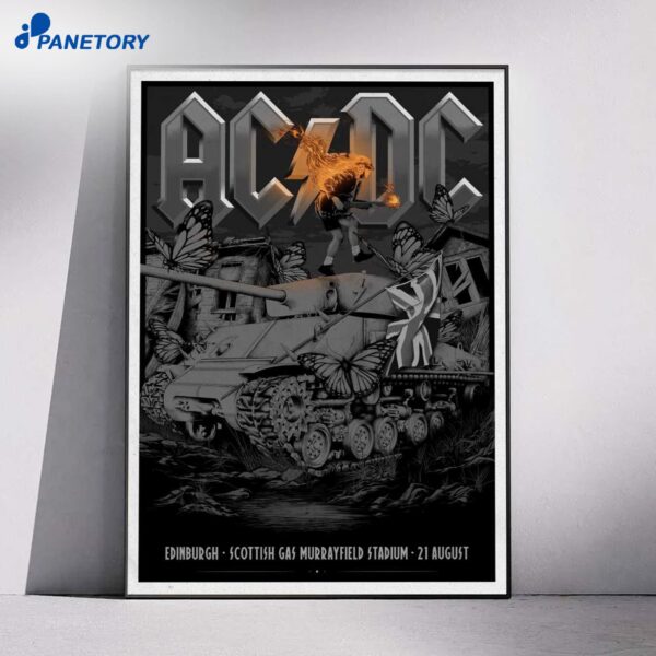 ACDC Scottish Gas Murrayfield Stadium Edinburgh Scotland Aug 21 2025 Poster