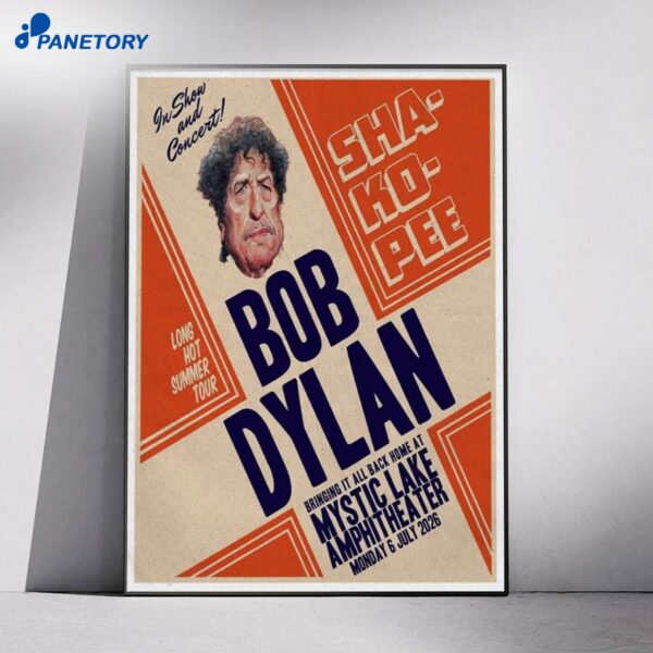 Bob Dylan Shakopee Minnesota Tour Jul 6 2026 Poster