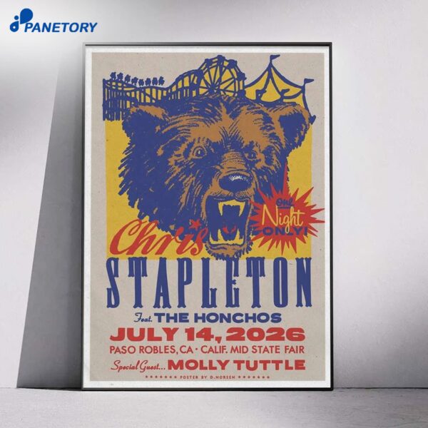 Chris Stapleton Paso Robles Jul 14 2026 Poster