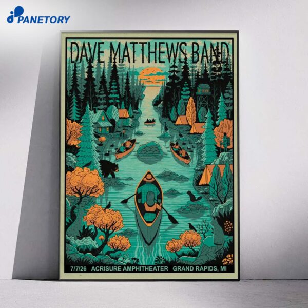 Dave Matthews Band Grand Rapids MI Jul 7 2026 Poster