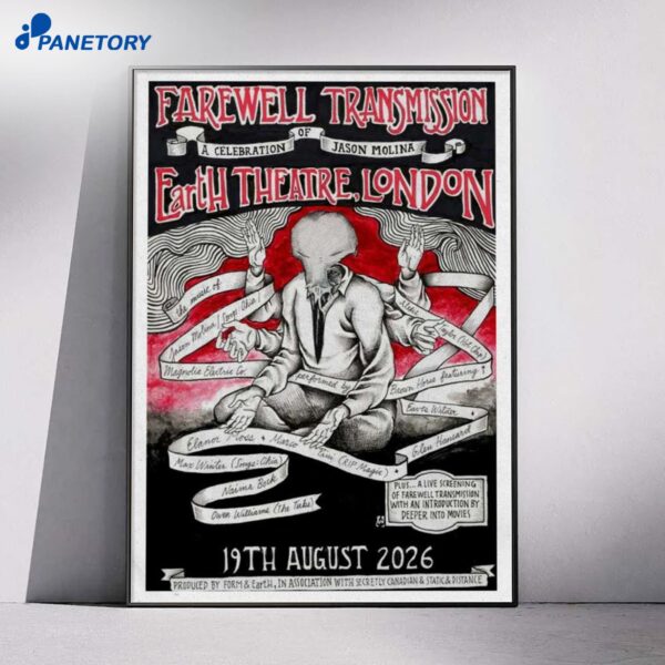 Farewell Transmission Earth Theatre London Event Aug 19 2026 Poster
