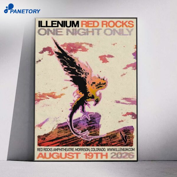 Illenium Red Rocks Shows Aug 19 2026 Poster