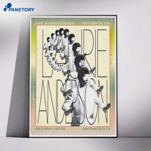 Laurie Anderson San Francisco Tour Sep 25 2026 Poster