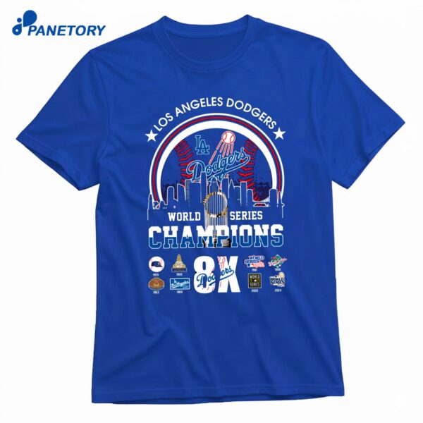 Los Angeles Dodgers World Series 2024 8X Champions Premium SS T-Shirt