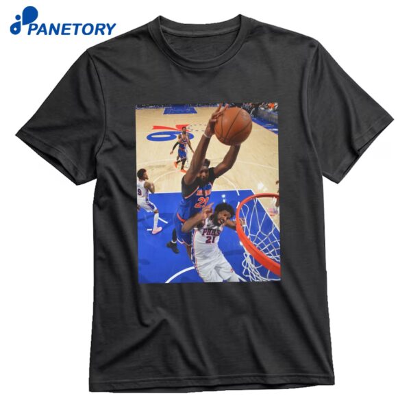 Mitchell Robinson Dunks On Joel Embiid T-Shirt