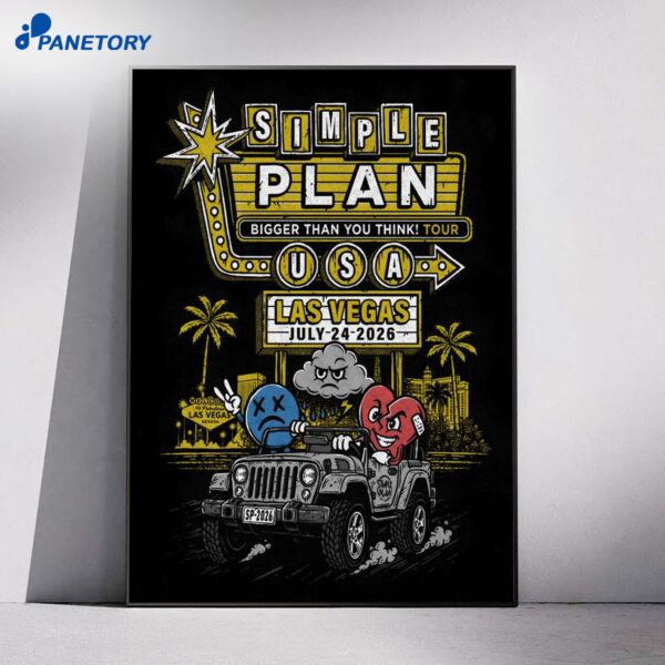 Simple Plan Las Vegas NV Tour Jul 24 2026 Poster
