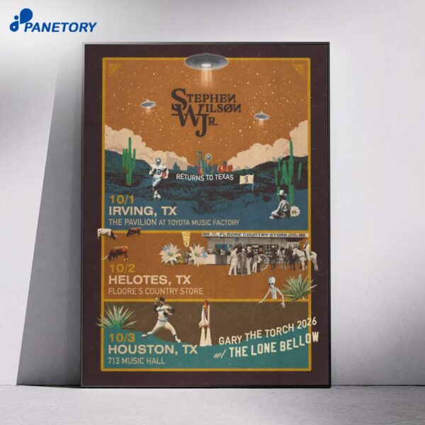 Stephen Wilsom Jr Texas October Tour 2026 Poster