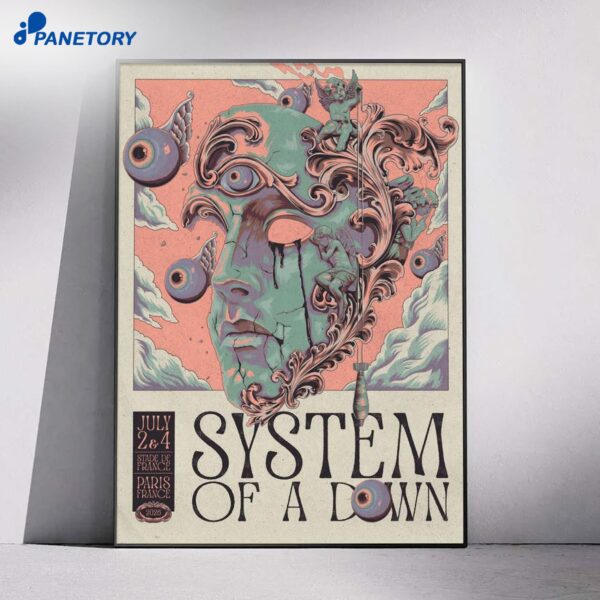 System Of A Down Paris France Jul 2 4 2026 Poster