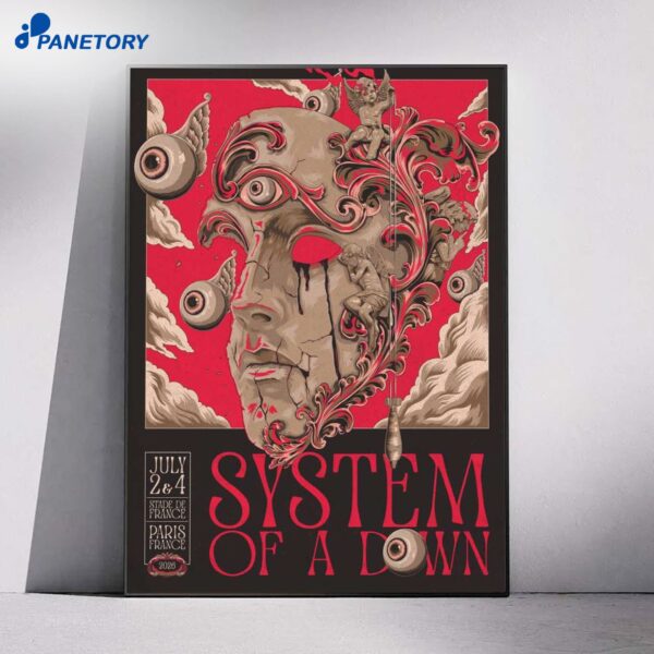 System Of A Down Stade De France Paris FR Jul 2-4 2026 Poster