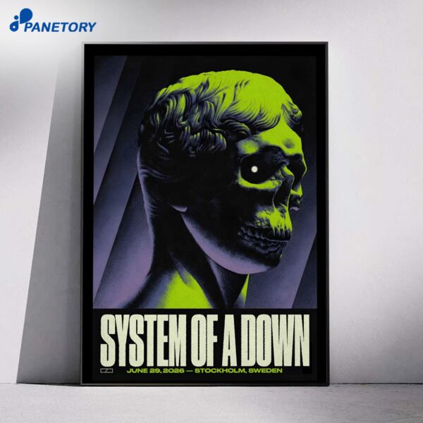 System Of A Down Strawberry Arena Stockholm Sweden Jun 29 2026 Poster