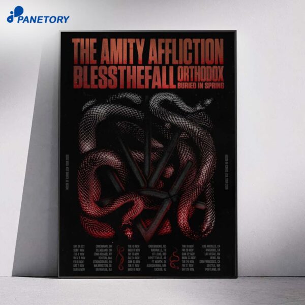 The Amity Affliction House Of Cards Usa Tour 2026 Poster