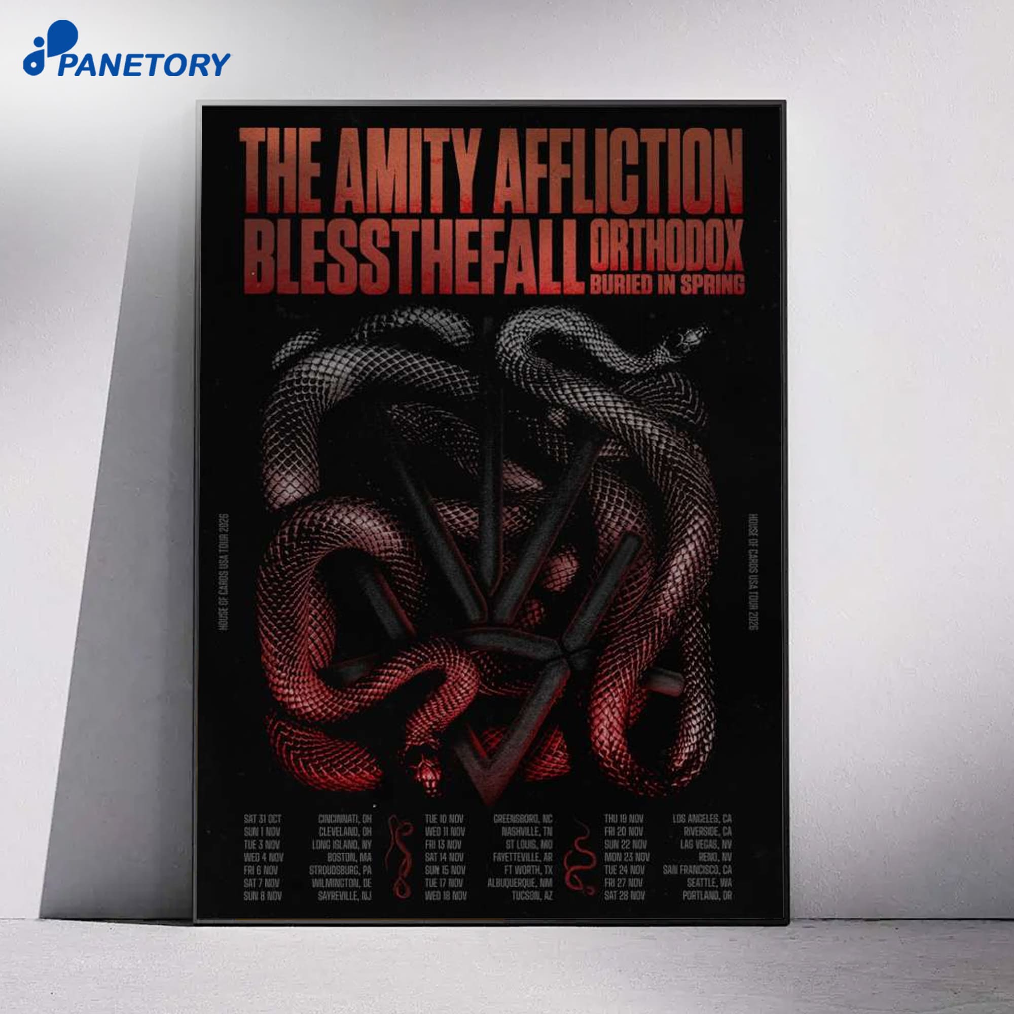 The Amity Affliction House Of Cards Usa Tour 2026 Poster 4 The Amity Affliction House Of Cards Usa Tour 2026 Poster 1