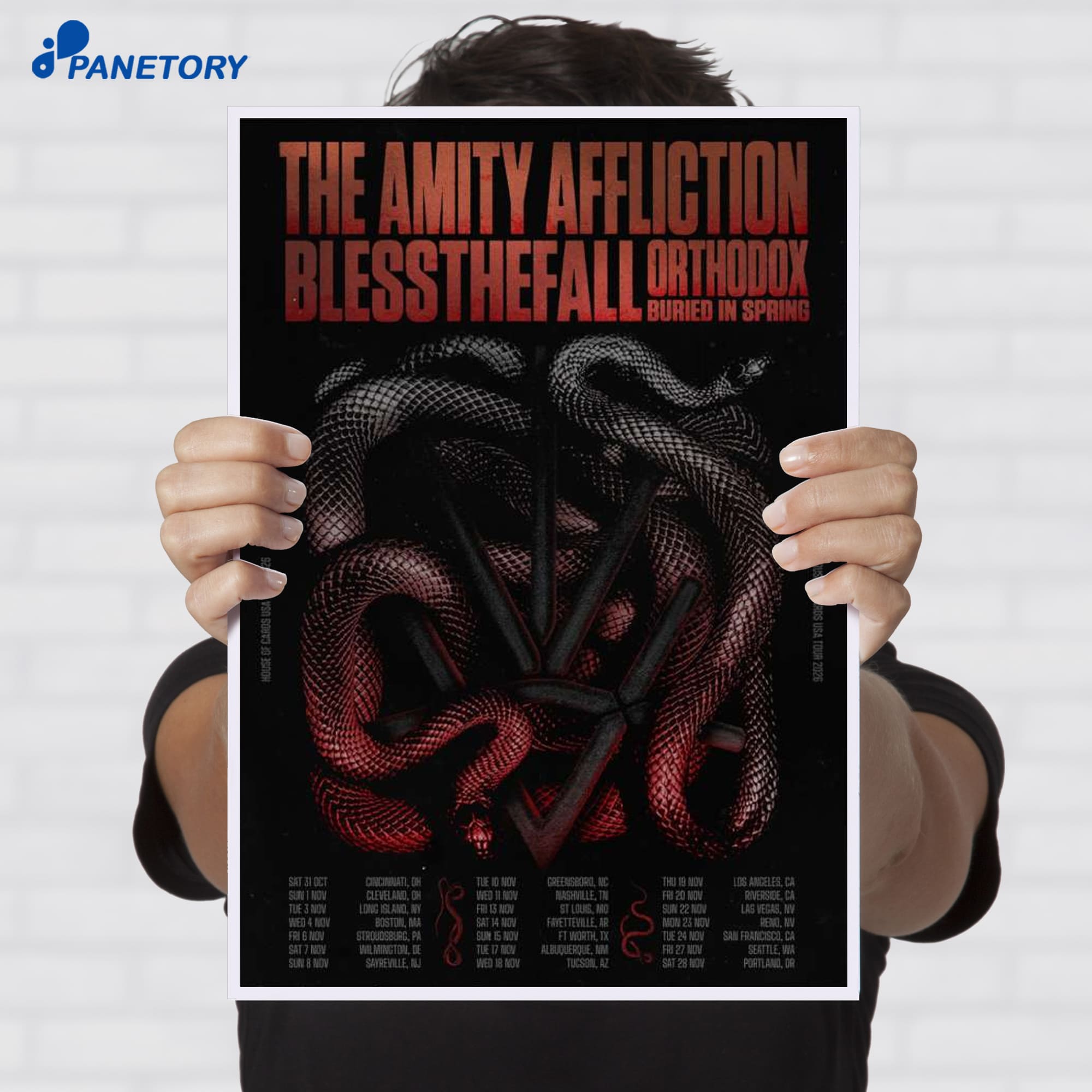 The Amity Affliction House Of Cards Usa Tour 2026 Poster The Amity Affliction House Of Cards Usa Tour 2026 Poster