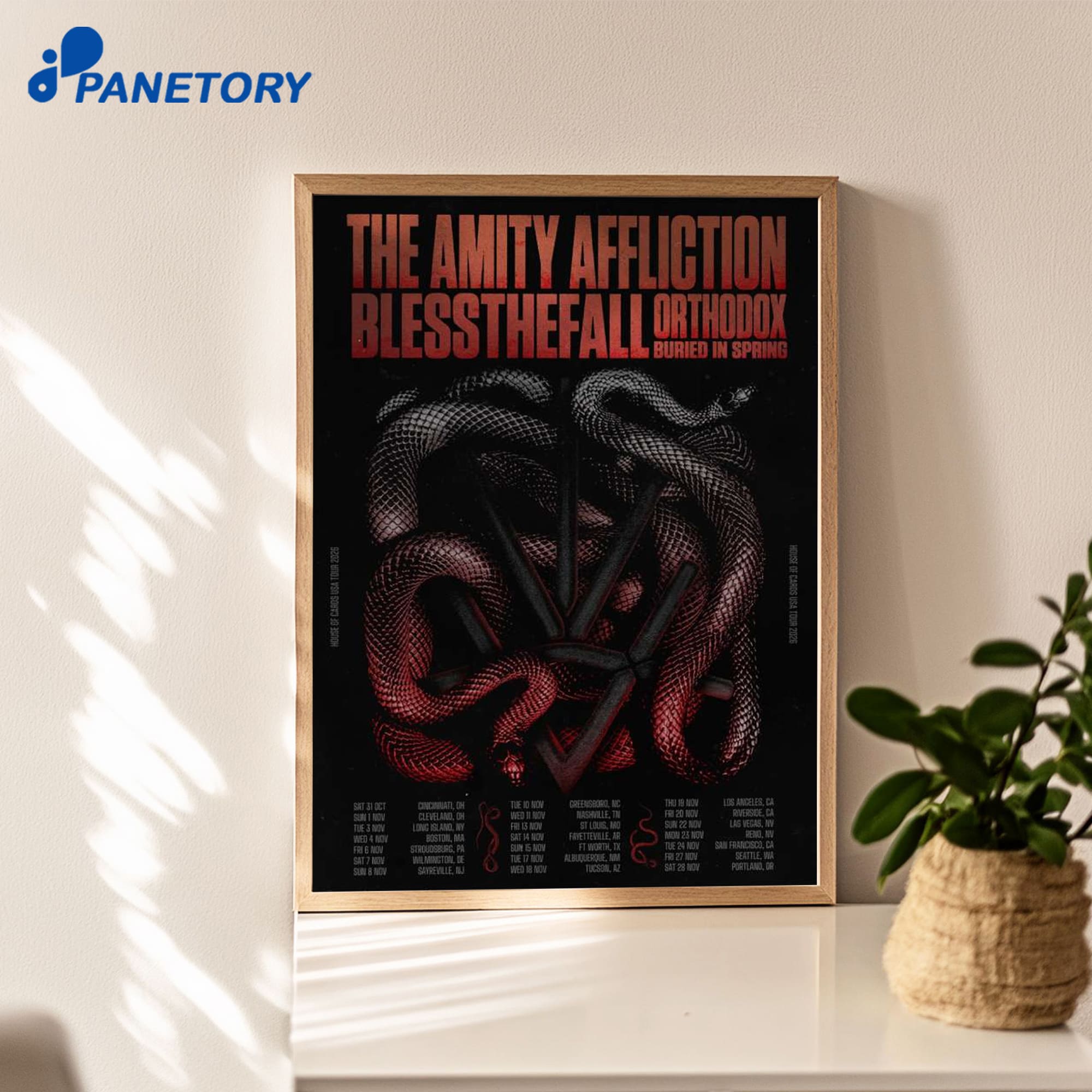 The Amity Affliction House Of Cards Usa Tour 2026 Poster The Amity Affliction House Of Cards Usa Tour 2026 Poster