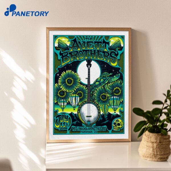 The Avett Brothers Red Rocks Amphitheatre Show Jul 11 2026 Poster