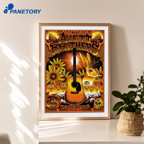 The Avett Brothers Red Rocks Morrison CO Jul 12 2026 Poster