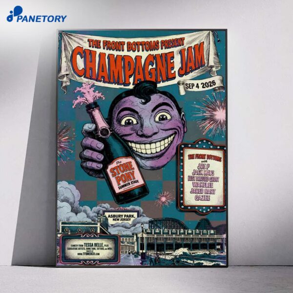 The Front Bottoms' Champagne Jam Asbury Park NJ Sep 4 2026 Poster