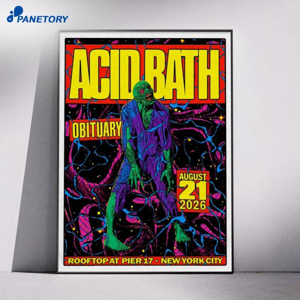Acid Bath The Rooftop Pier 17 NYC Aug 21 2026 Poster