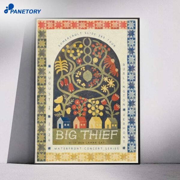 Big Thief Waterfront Park Burlington VT Aug 2 2026 Poster