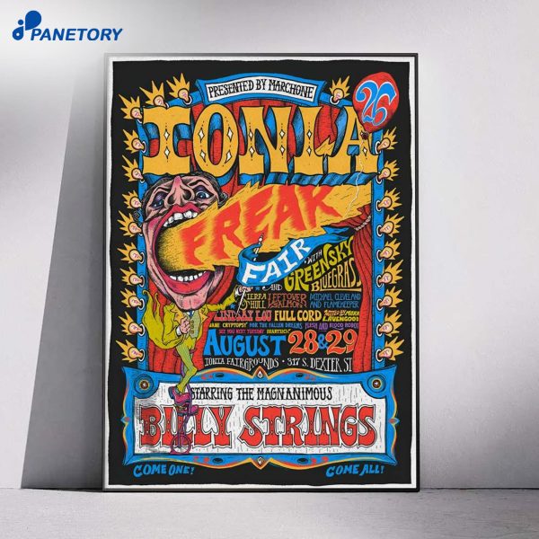 Billy Strings Ionia Freak Fair Ionia MI Aug 28-29 2026 Poster