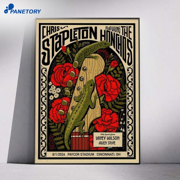 Chris Stapleton Paycor Stadium Cincinnati OH Aug 1 2026 Poster