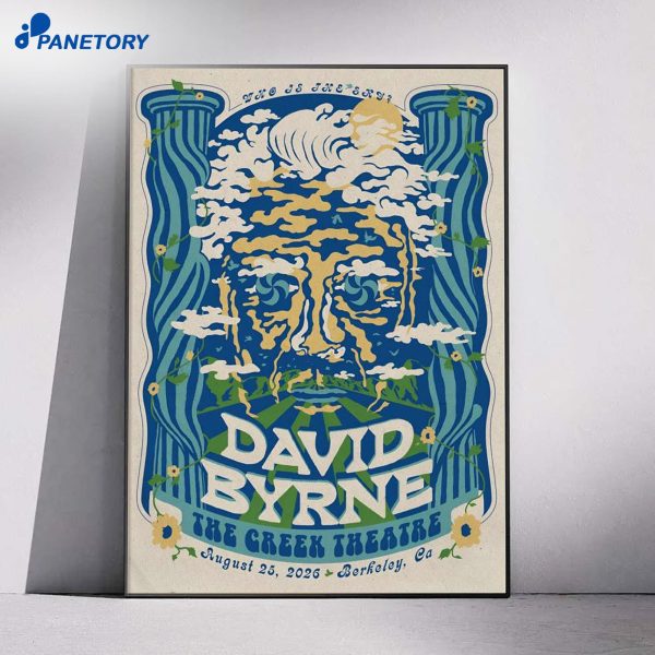 David Byrne Berkeley CA Aug 25 2026 Poster