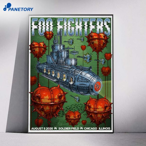 Foo Fighters Chicago Il Aug 8 2026 Poster