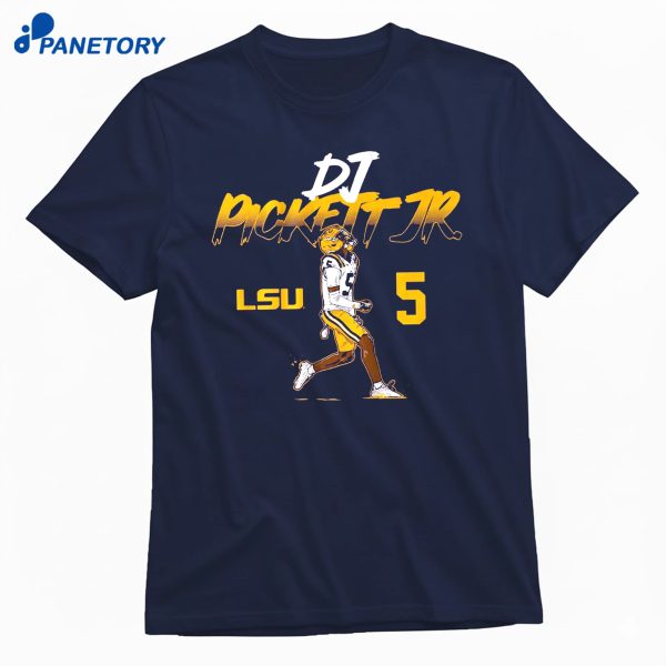 Lsu Football Dj Pickett Jr. Name Number Pose T-Shirt