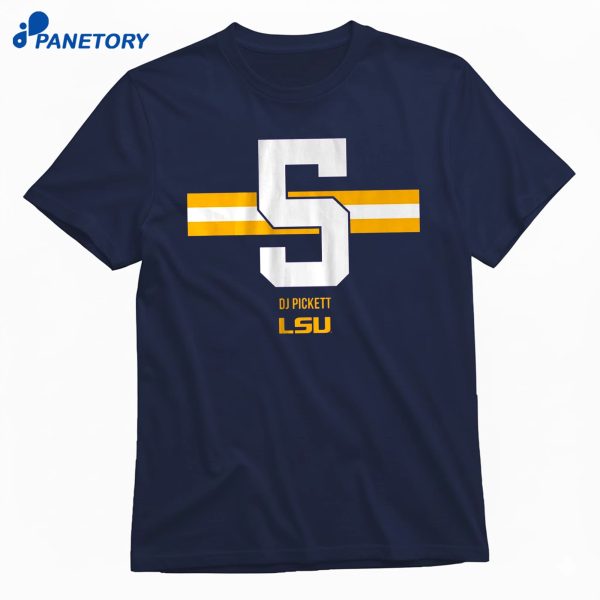 LSU Football DJ Pickett Name Number Stripe T-Shirt