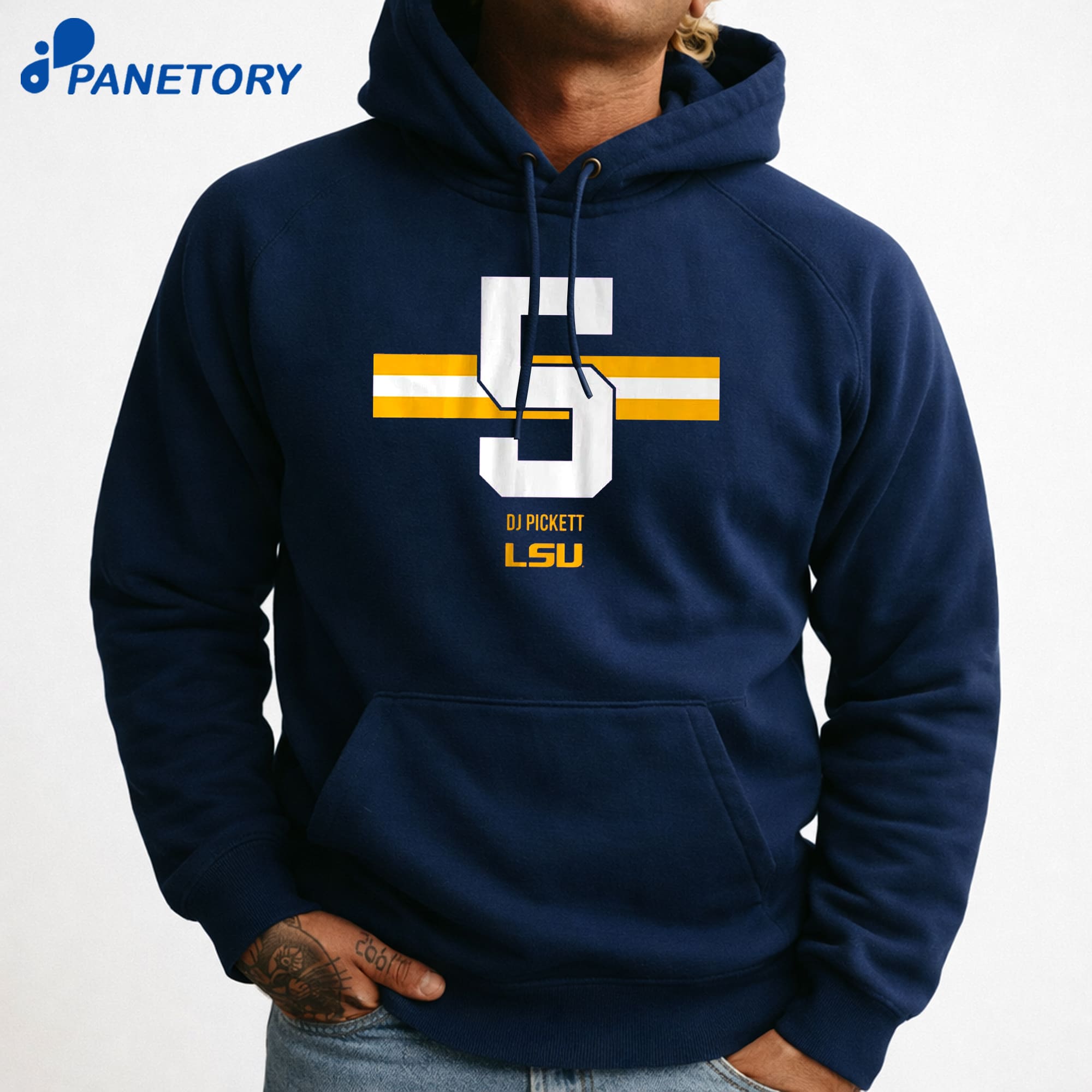 Lsu Football Dj Pickett Name Number Stripe T-Shirt 7 Lsu Football Dj Pickett Name Number Stripe T-Shirt 3