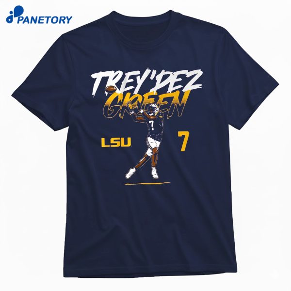 Lsu Football Trey'Dez Green Name Number Pose T-Shirt