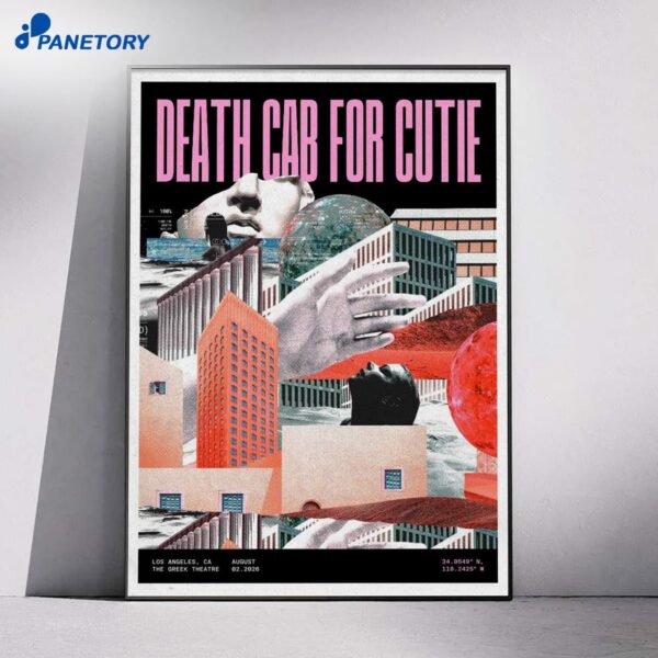 Los Angeles Death Cab For Cutie Aug 2 2026 Poster