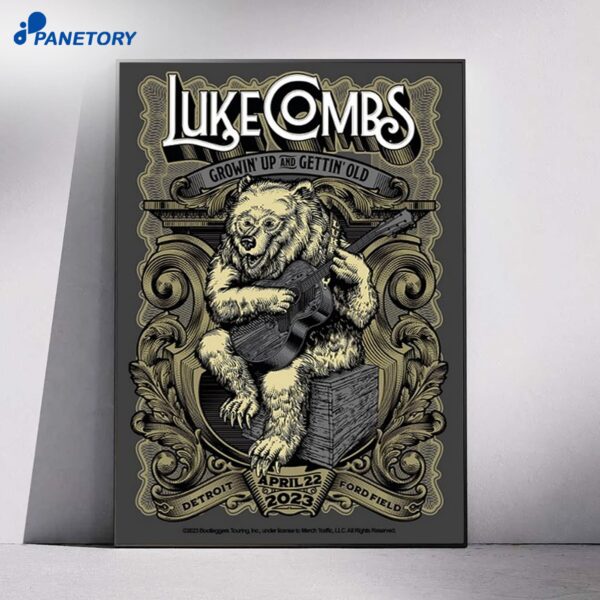 Luke Combs Detroit MI Apr 22 2023 Poster