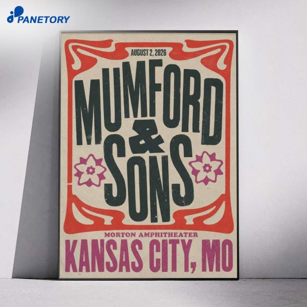 Mumford And Sons Riverside MO Tour Aug 2 2026 Poster