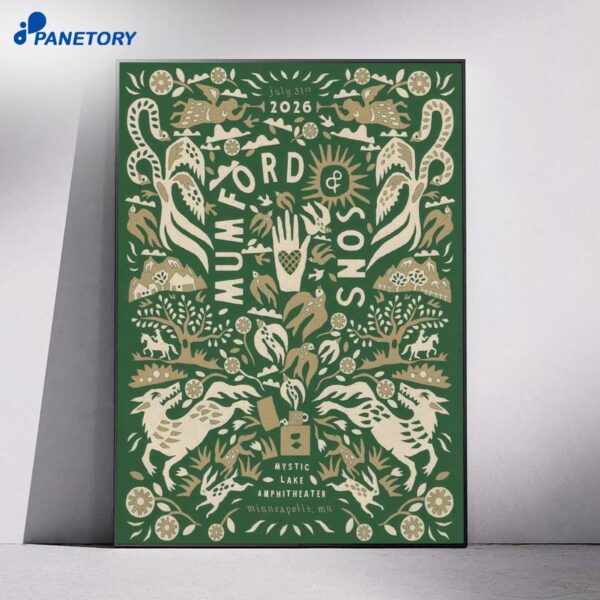 Mumford &Amp; Sons Mystic Lake Amphitheater Shakopee Mn Jul 31 2026 Poster