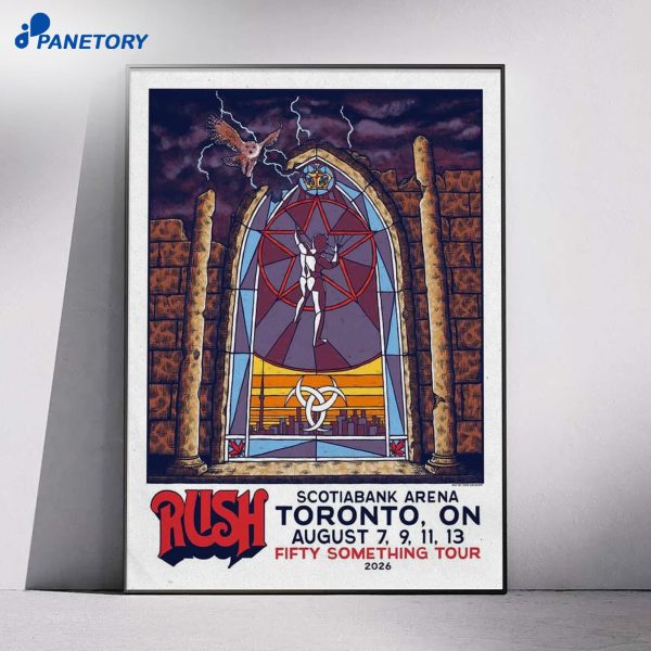 Rush Fifty Something Tour Live Scotiabank Arena Toronto Ontario Show Concert Aug 2026 Poster