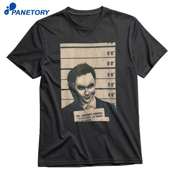 Sheldon Cooper Joker Mugshot T-Shirt