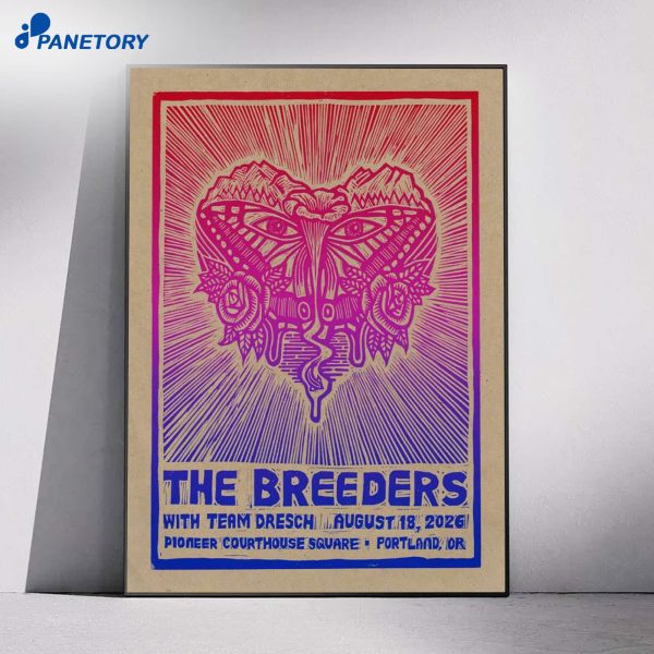 The Breeders Pioneer Courthouse Square Portland OR Aug 18 2026 Poster